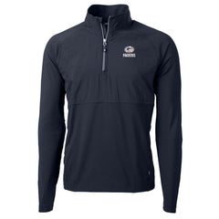 Green Bay Packers Cutter & Buck Adapt Eco Knit Hybrid Recycled Quarter-Zip Pullover Top Navy