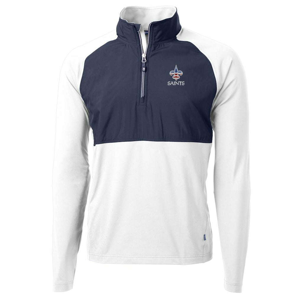 New Orleans Saints Cutter & Buck Adapt Eco Knit Hybrid Recycled Quarter-Zip Pullover Top White