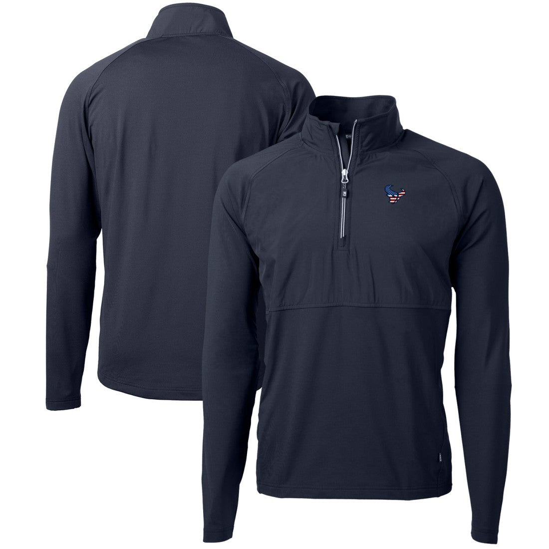 Houston Texans Cutter & Buck Adapt Eco Knit Hybrid Recycled Quarter-Zip Pullover Top Navy