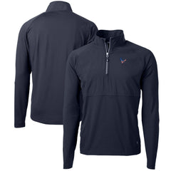 Houston Texans Cutter & Buck Adapt Eco Knit Hybrid Recycled Quarter-Zip Pullover Top Navy