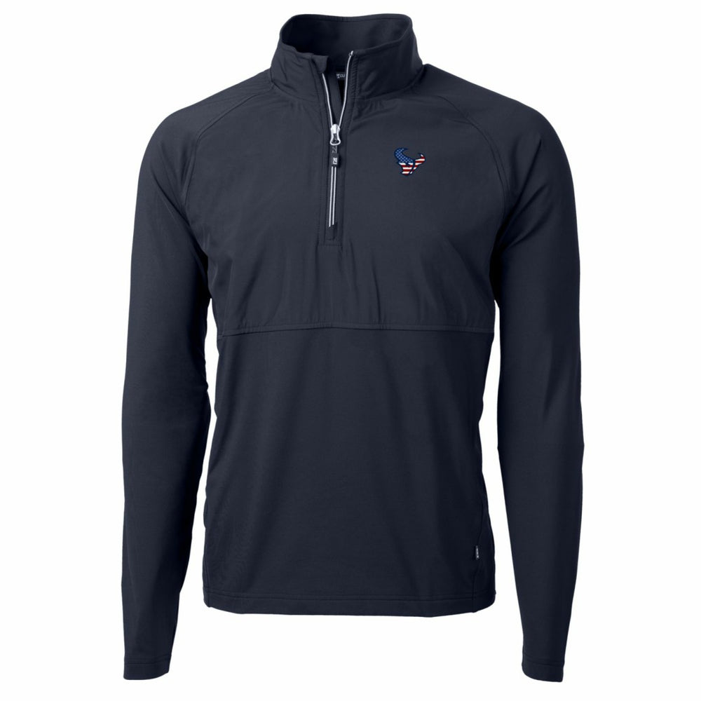 Houston Texans Cutter & Buck Adapt Eco Knit Hybrid Recycled Quarter-Zip Pullover Top Navy