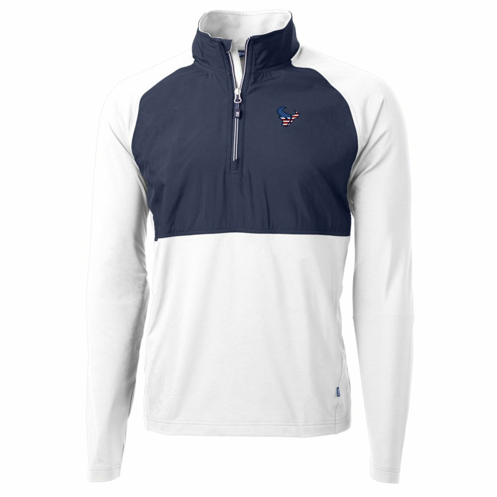 Houston Texans Cutter & Buck Adapt Eco Knit Hybrid Recycled Quarter-Zip Pullover Top White