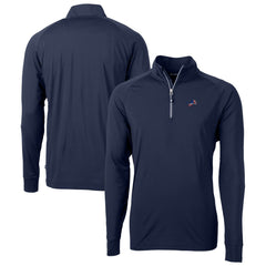 Detroit Lions Cutter & Buck Team Adapt Eco Knit Hybrid Recycled Quarter-Zip Pullover Top Navy