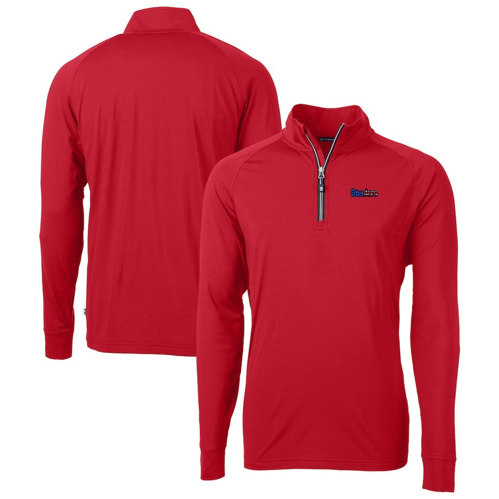 Pittsburgh Steelers Cutter & Buck Team Adapt Eco Knit Hybrid Recycled Quarter-Zip Pullover Top Red