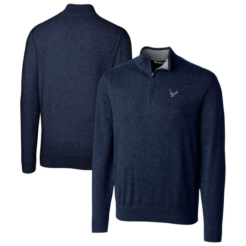 Houston Texans Cutter & Buck Lakemont Quarter-Zip Pullover Sweater Navy