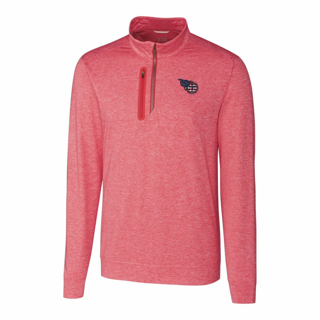 Tennessee Titans Cutter & Buck Stealth Quarter-Zip Pullover Top Heathered Cardinal