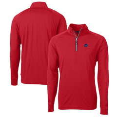Miami Dolphins Cutter & Buck Big & Tall Adapt Eco Knit Stretch Recycled Quarter-Zip Pullover Top Red