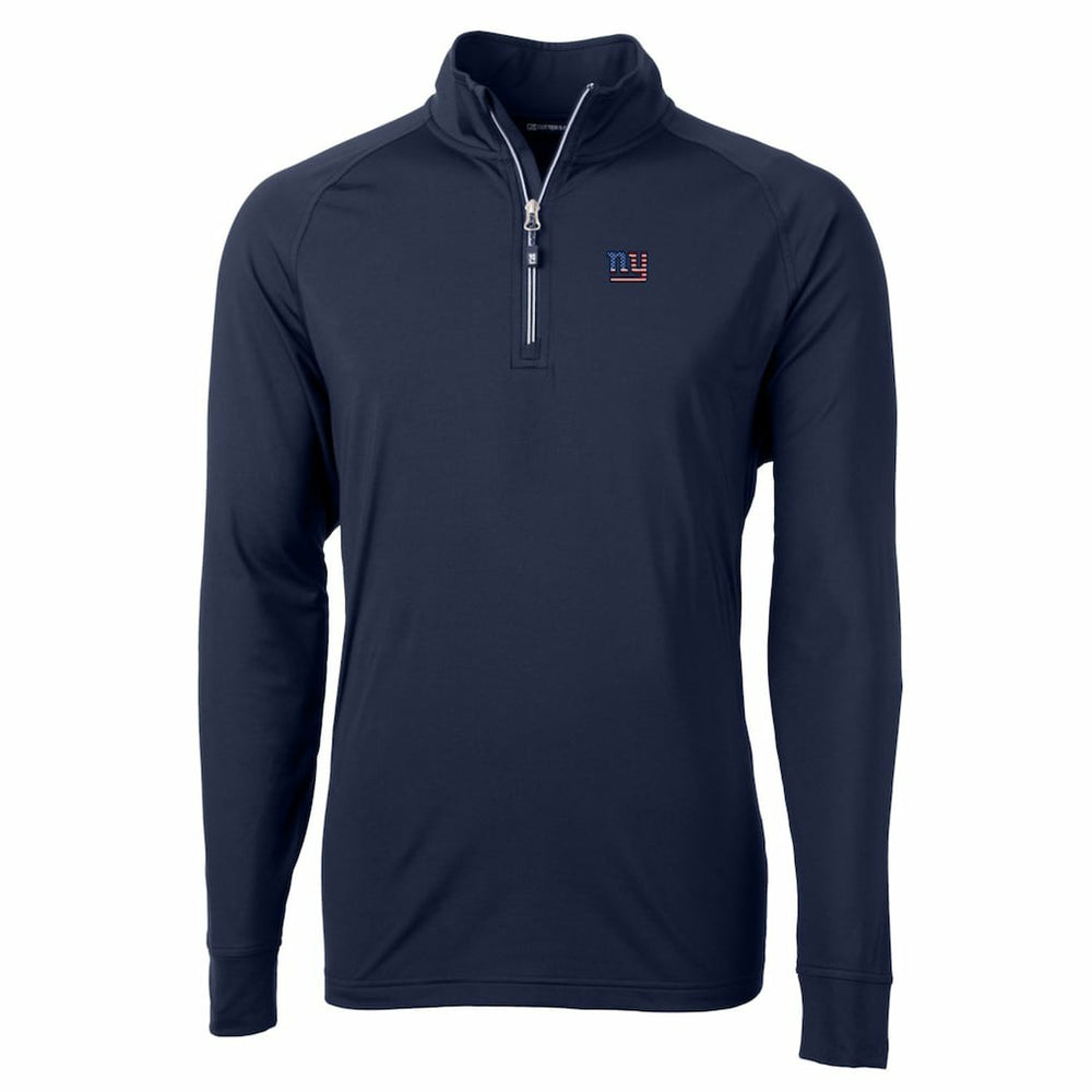 New York Giants Cutter & Buck Big & Tall Adapt Eco Knit Stretch Recycled Quarter-Zip Pullover Top Navy
