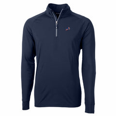 Detroit Lions Cutter & Buck Big & Tall Adapt Eco Knit Stretch Recycled Quarter-Zip Pullover Top Navy