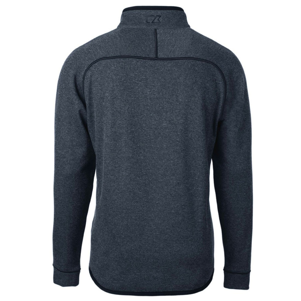 Detroit Lions Cutter & Buck Big & Tall Mainsail Sweater Knit Half-Zip Pullover Jacket Heathered Navy