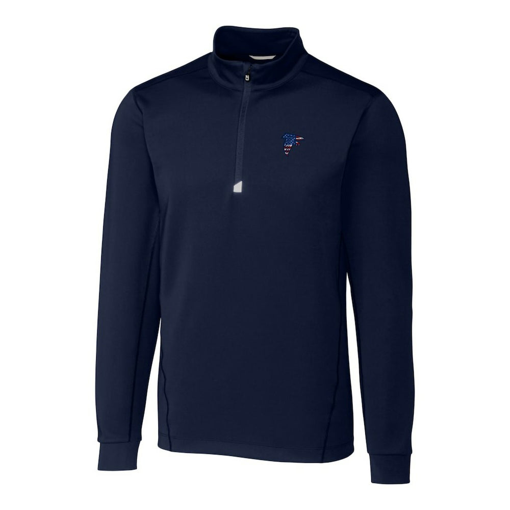 Atlanta Falcons Cutter & Buck Big & Tall Traverse Stretch Quarter-Zip Pullover Top Navy
