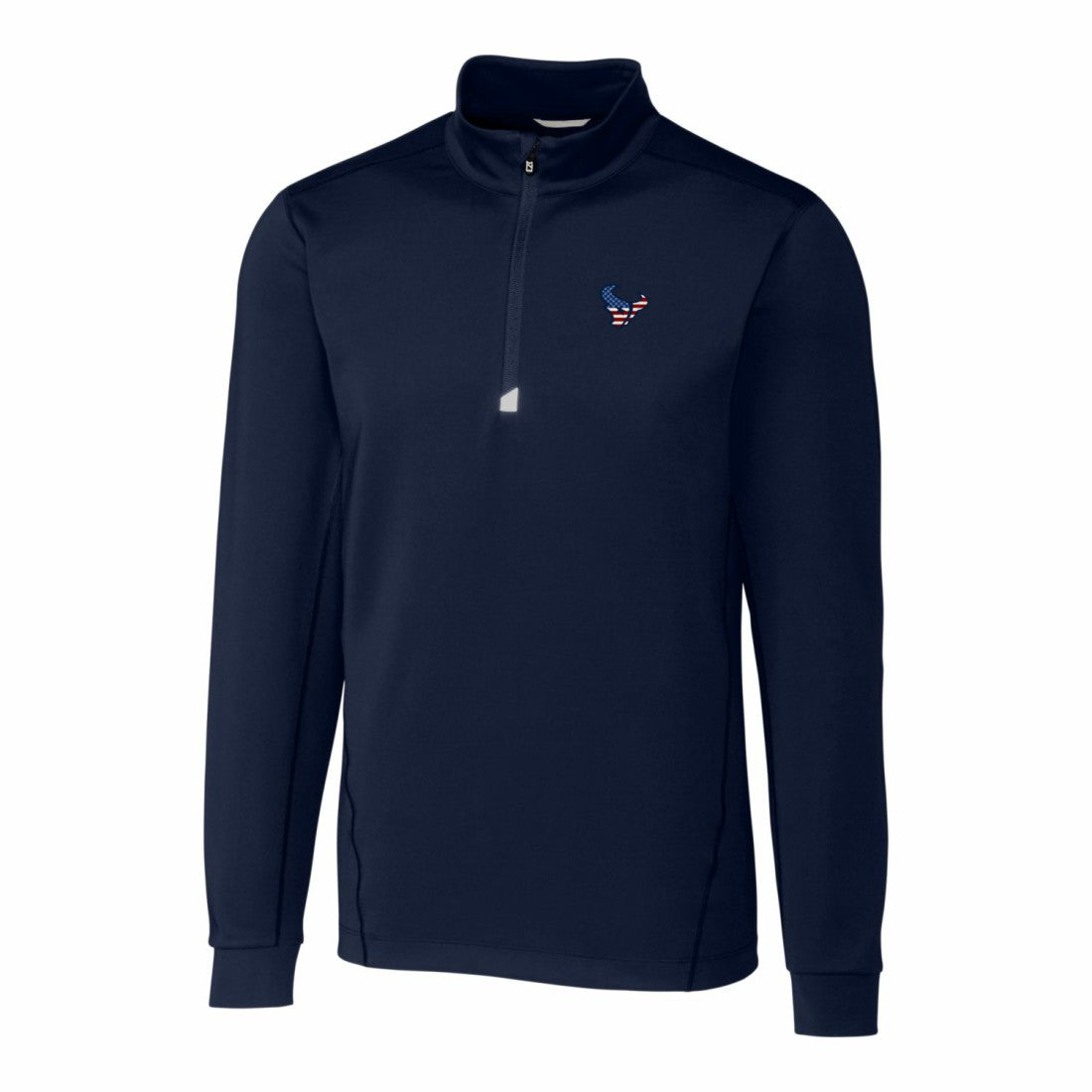 Houston Texans Cutter & Buck Big & Tall Traverse Stretch Quarter-Zip Pullover Top Navy