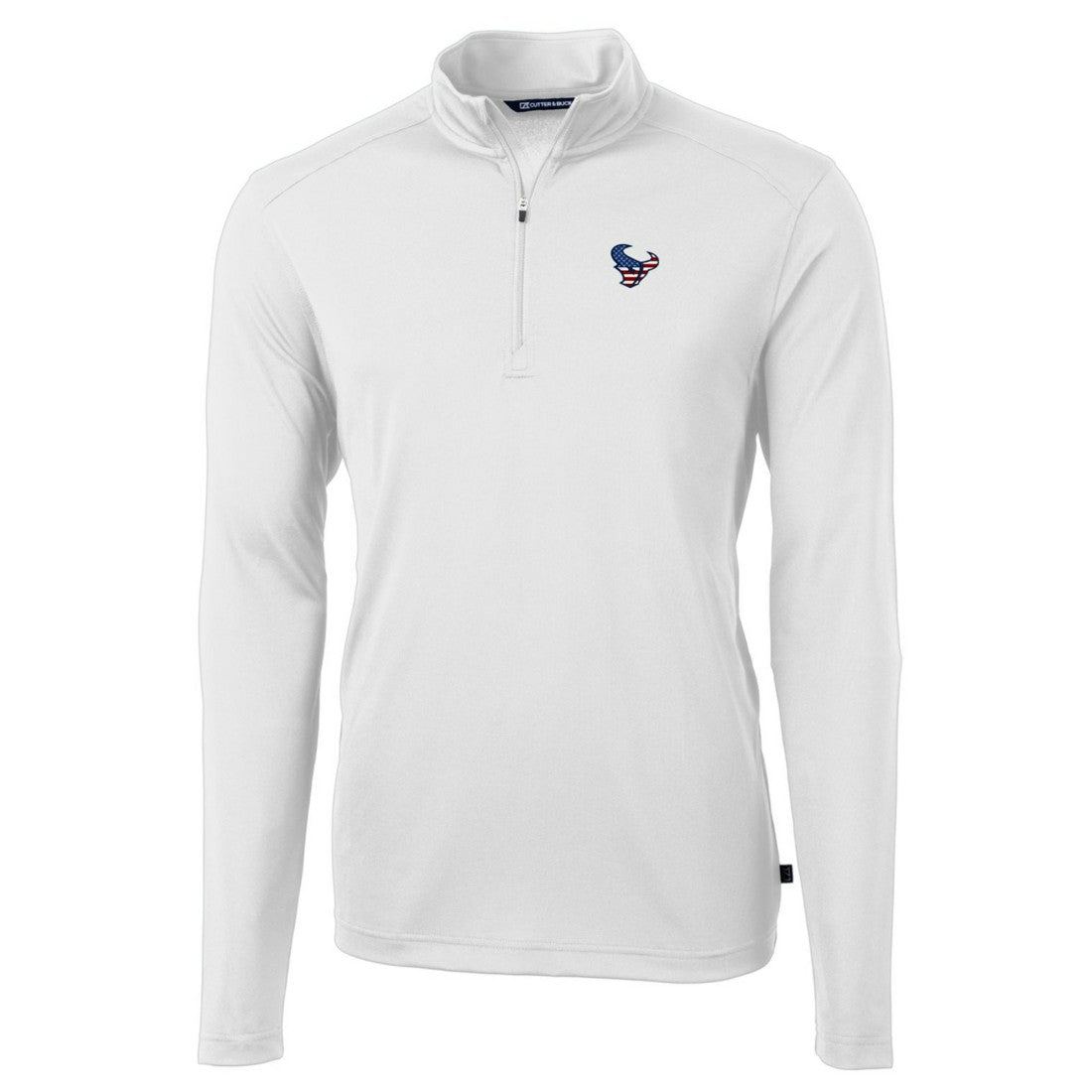 Houston Texans Cutter & Buck Big & Tall Virtue Eco Pique Recycled Quarter-Zip Jacket White