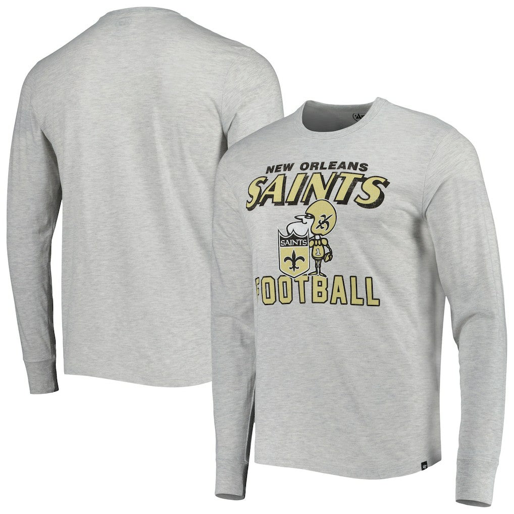 47 brand New Orleans Saints '47 Dozer Franklin Long Sleeve T-Shirt Heathered Gray