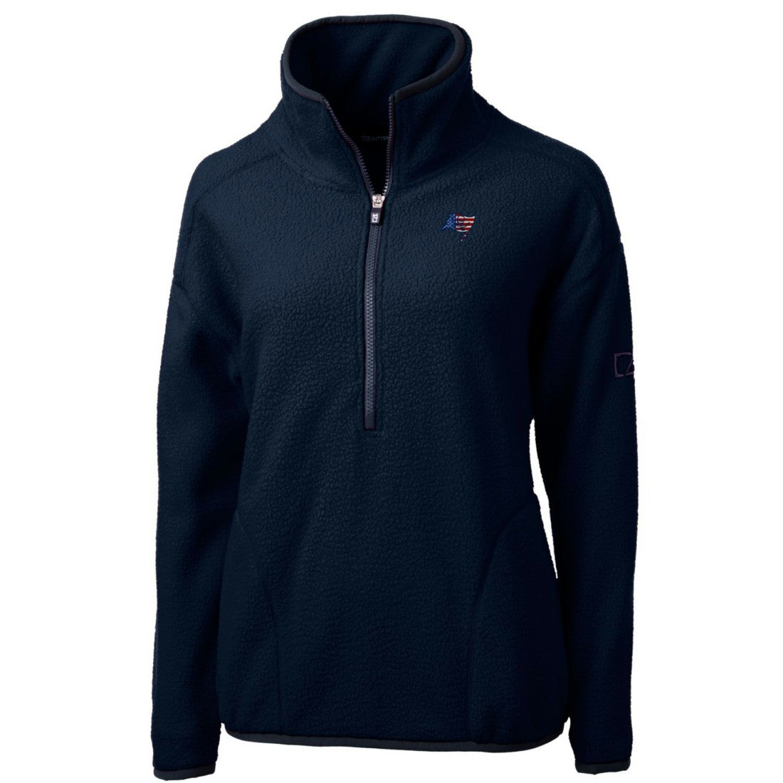 Tampa Bay Buccaneers Cutter & Buck Women's Americana Cascade Eco Sherpa Fleece Half-Zip Pullover Jacket Navy