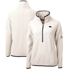 Baltimore Ravens Cutter & Buck Women's Americana Cascade Eco Sherpa Fleece Half-Zip Pullover Jacket Cream