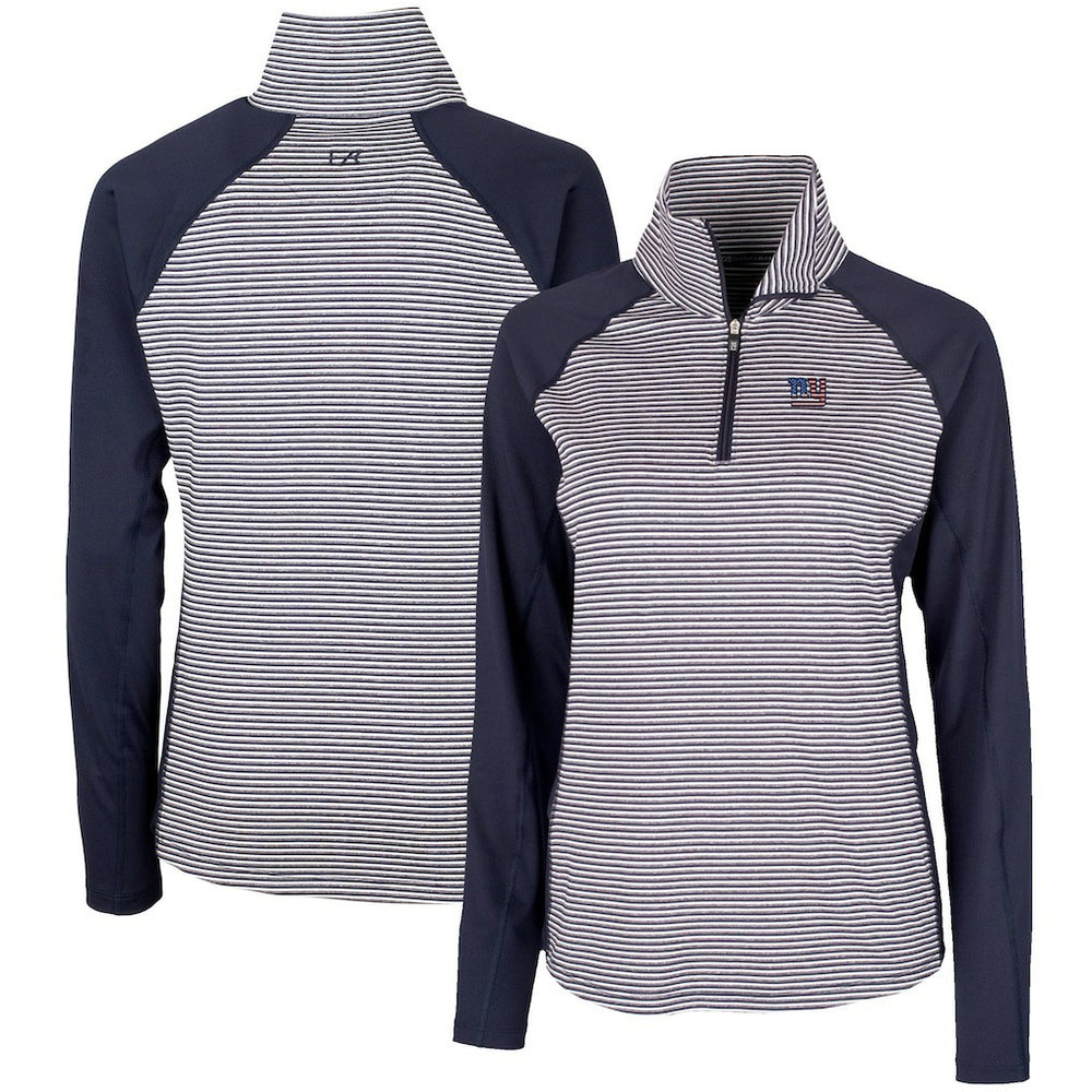 New York Giants Cutter & Buck Women's Forge Tonal Half-Zip Top Navy