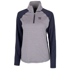 New York Giants Cutter & Buck Women's Forge Tonal Half-Zip Top Navy