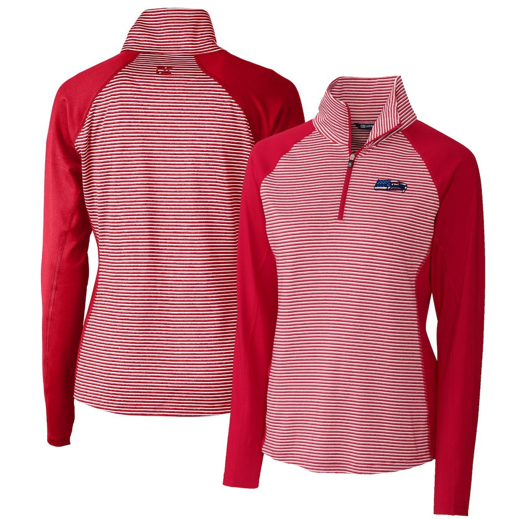 Seattle Seahawks Cutter & Buck Women's Forge Tonal Half-Zip Top Cardinal