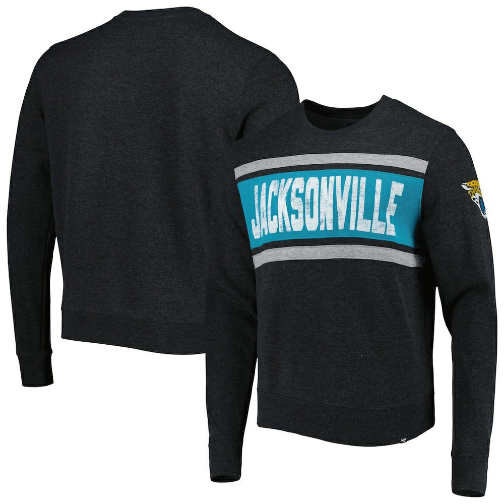 47 brand Jacksonville Jaguars '47 Bypass Tribeca Pullover Sweatshirt Heathered Black