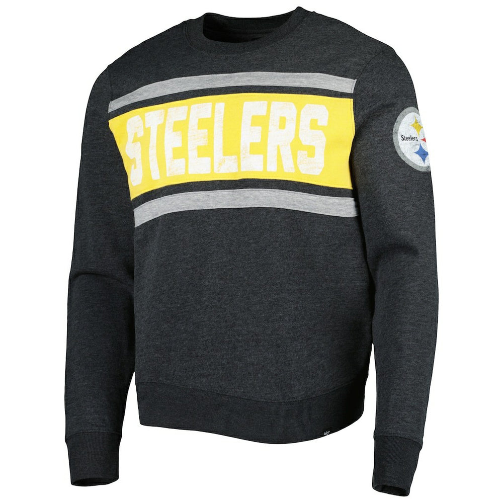 47 brand Pittsburgh Steelers '47 Bypass Tribeca Pullover Sweatshirt Heathered Black