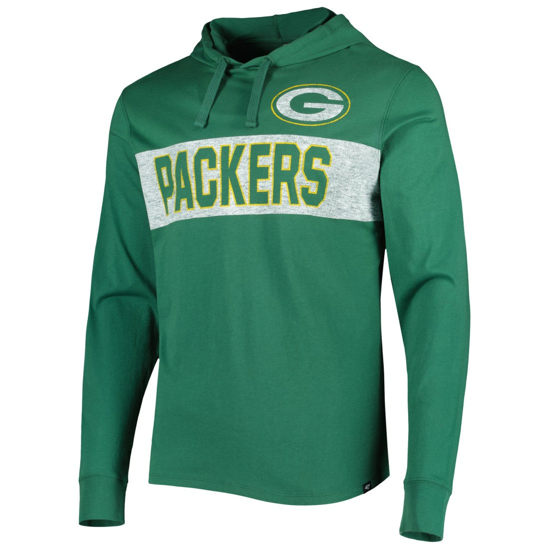 47 brand Green Bay Packers '47 Field Franklin Hooded Long Sleeve T-Shirt Green