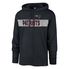 47 brand New England Patriots '47 Field Franklin Hooded Long Sleeve T-Shirt Navy