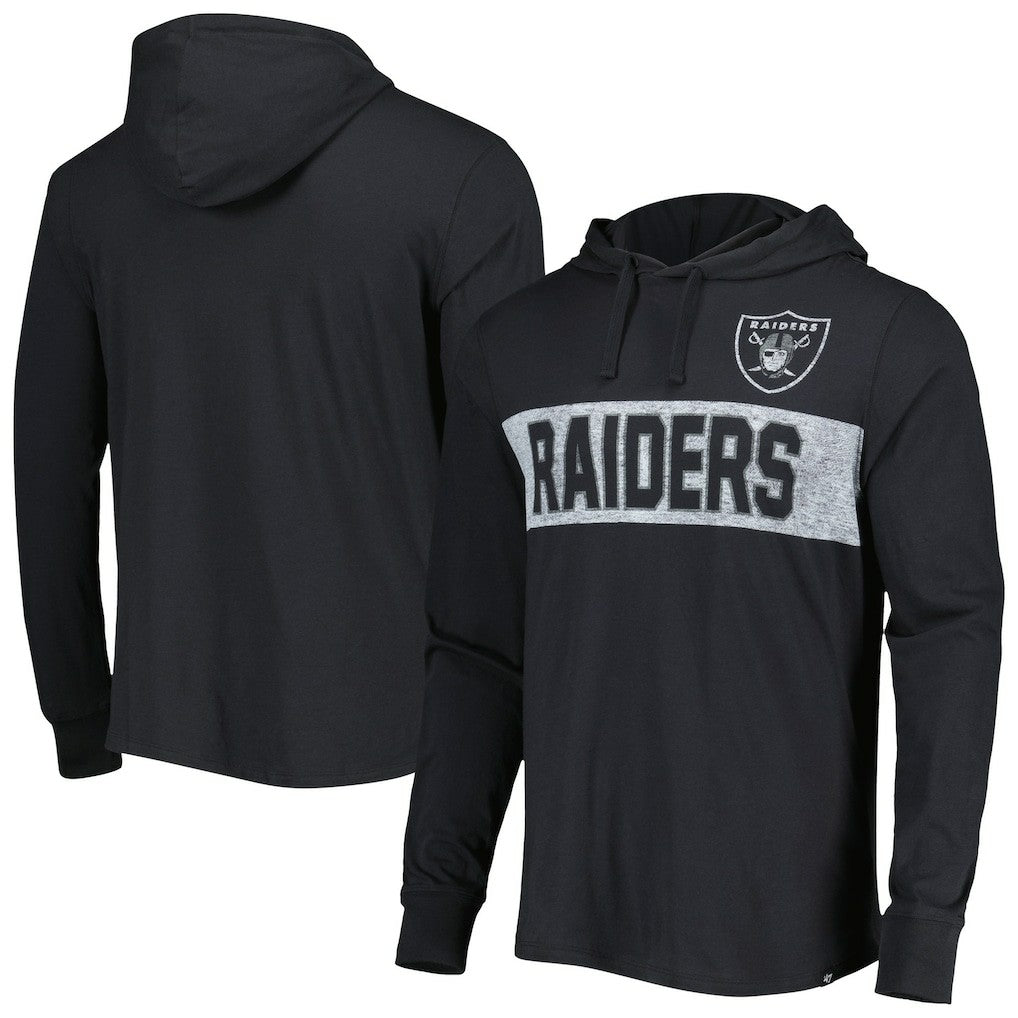 47 brand Las Vegas Raiders '47 Field Franklin Hooded Long Sleeve T-Shirt Black