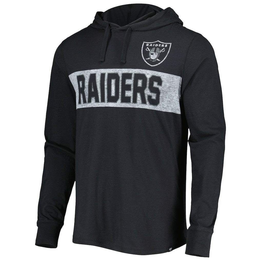 47 brand Las Vegas Raiders '47 Field Franklin Hooded Long Sleeve T-Shirt Black