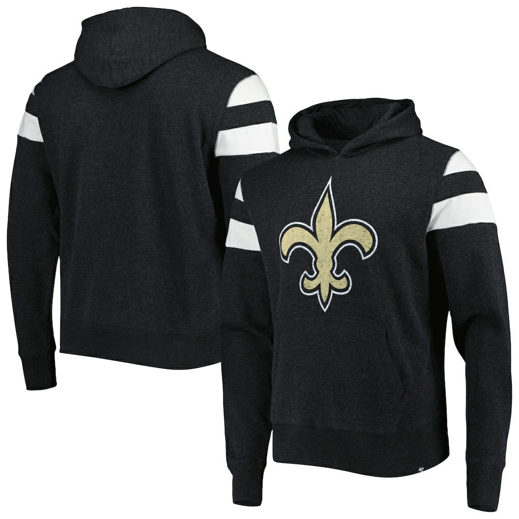 47 brand New Orleans Saints '47 Premier Nico Pullover Hoodie Heathered Black