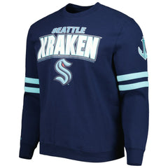 Seattle Kraken Mitchell & Ness Allover Logo Pullover Sweatshirt - Deep Sea Blue - NHL 4980601