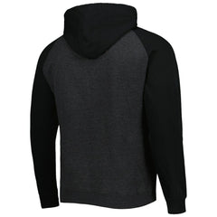 St. Louis Blues Mitchell & Ness Distressed Logo Raglan Pullover Hoodie - Heather Black - NHL 4980644