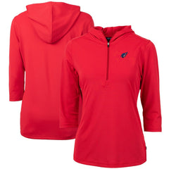 Arizona Cardinals Cutter & Buck Women's Virtue Eco Pique 3/4 Sleeve Half-Zip Pullover Hoodie Red