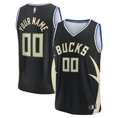 Milwaukee Bucks Custom Fast Break Jersey Statement Edition Black | Fanatics Lifestyle