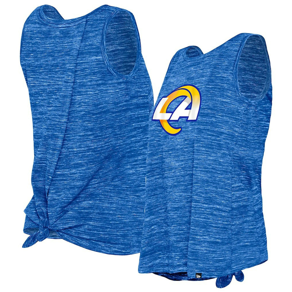 Los Angeles Rams New Era Women's Space Dye Tie-Back Tank Top Royal