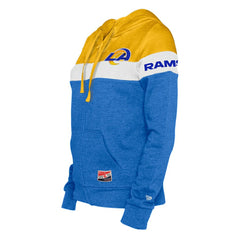 Los Angeles Rams New Era Women's Throwback Colorblock Full-Zip Hoodie Royal/Gold