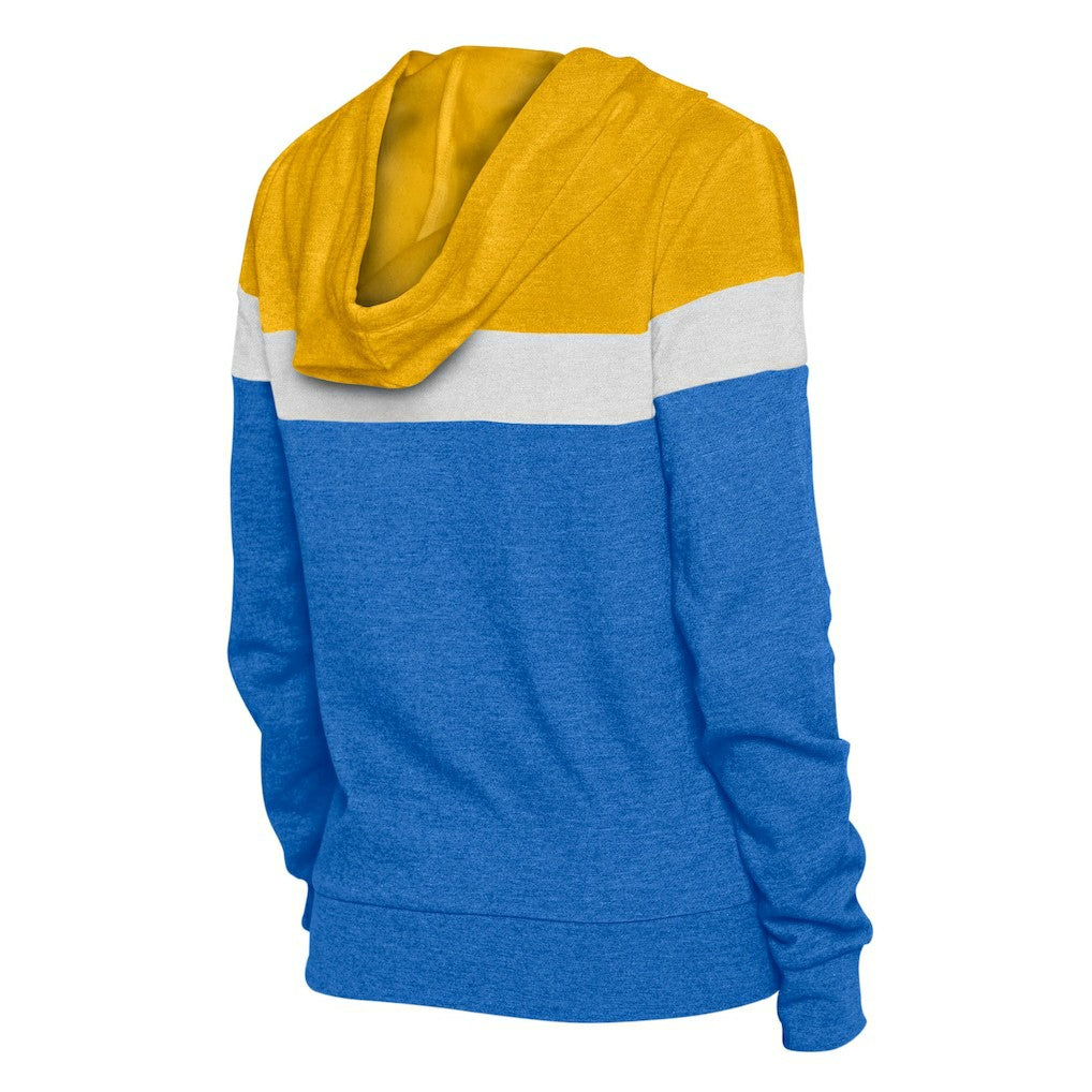 Los Angeles Rams New Era Women's Throwback Colorblock Full-Zip Hoodie Royal/Gold