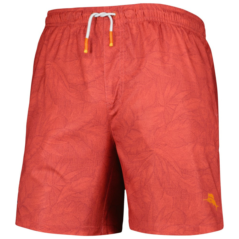 Los Angeles Angels Tommy Bahama Naples Layered Leaves Swim Trunks - Red - MLB Lifestyle