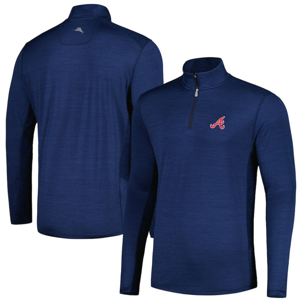 Atlanta Braves Tommy Bahama Delray IslandZone Half-Zip Top - Navy - MLB Discount