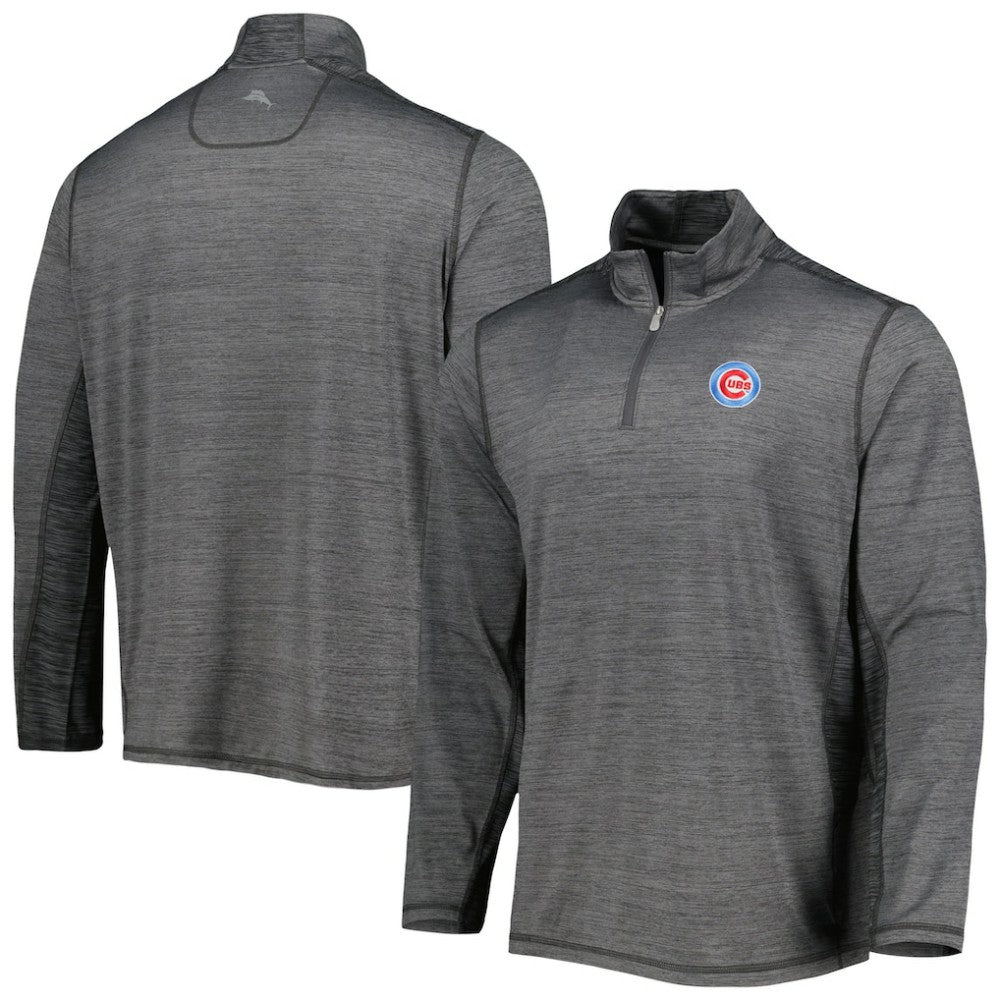 Chicago Cubs Tommy Bahama Delray IslandZone Half-Zip Top - Charcoal - MLB on Sale