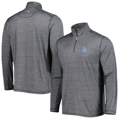 Los Angeles Dodgers Tommy Bahama Delray IslandZone Half-Zip Top - Gray - MLB on Sale