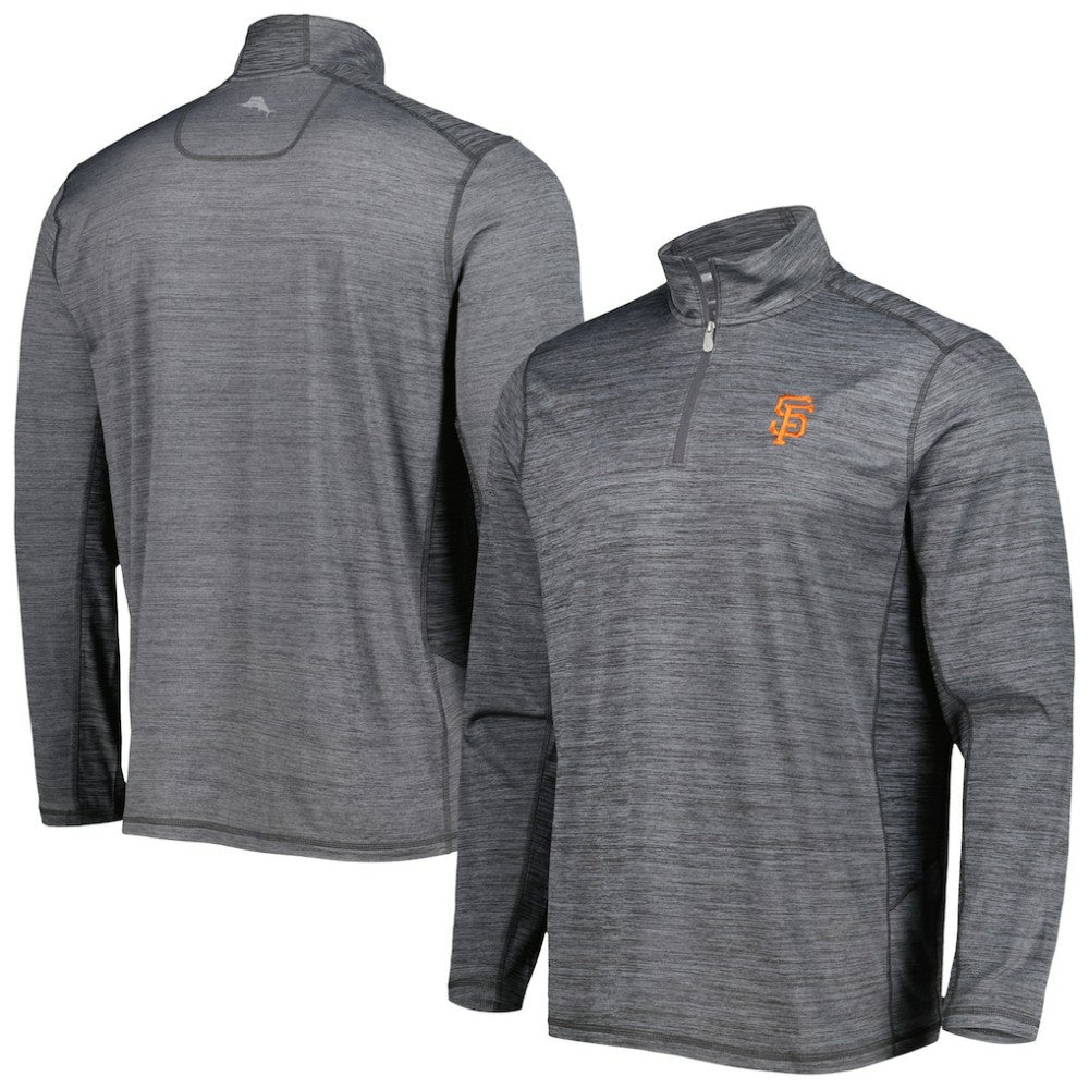 San Francisco Giants Tommy Bahama Delray IslandZone Half-Zip Top - Gray - MLB Online