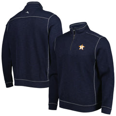 Houston Astros Tommy Bahama Tobago Bay Tri-Blend Quarter-Zip Sweatshirt - Blue - MLB Discount