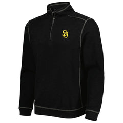 San Diego Padres Tommy Bahama Tobago Bay Tri-Blend Quarter-Zip Sweatshirt - Black - MLB Sale