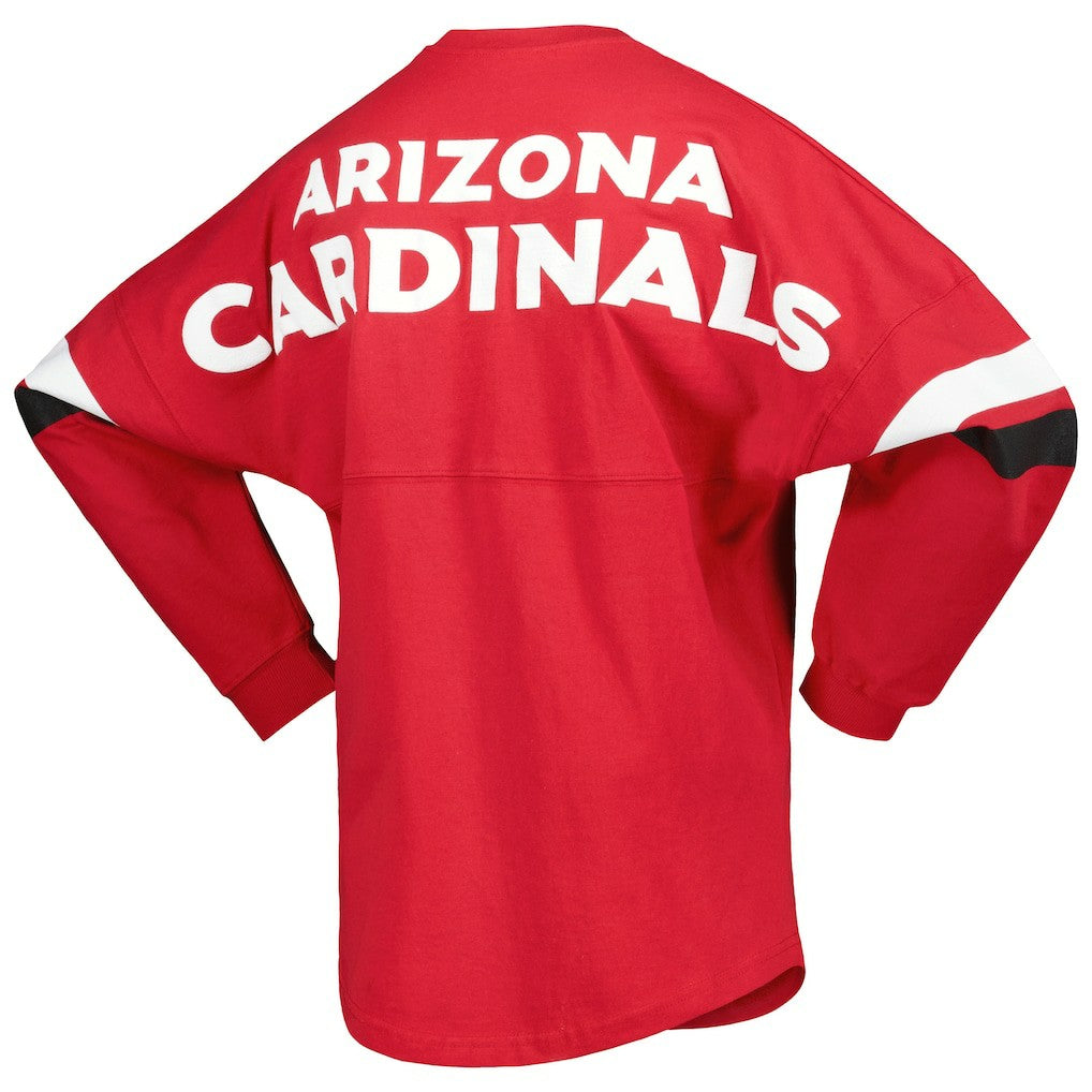Fanatics Arizona Cardinals Women's Spirit Jersey Lace-Up V-Neck Long Sleeve T-Shirt Cardinal