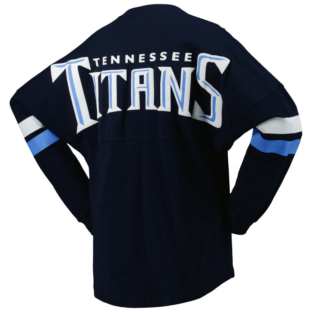 Fanatics Tennessee Titans Women's Spirit Jersey Lace-Up V-Neck Long Sleeve T-Shirt Navy
