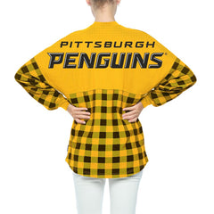 Pittsburgh Penguins Fanatics Women's Buffalo Check Long Sleeve T-Shirt - Gold - NHL 4982420