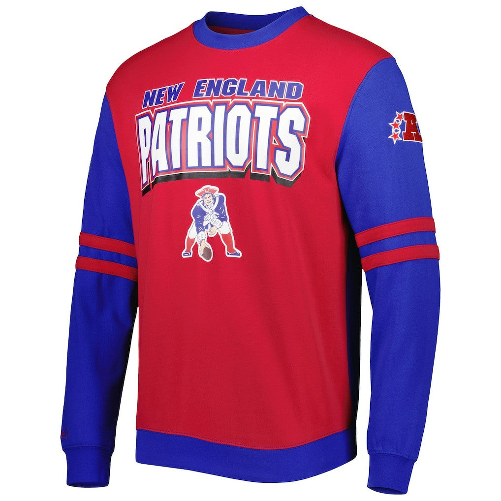 Mitchell & Ness New England Patriots All Over 2.0 Pullover Sweatshirt Red