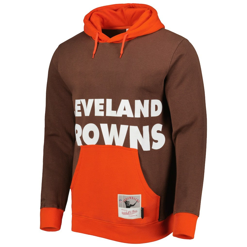 Mitchell & Ness Cleveland Browns Big Face 5.0 Pullover Hoodie Brown