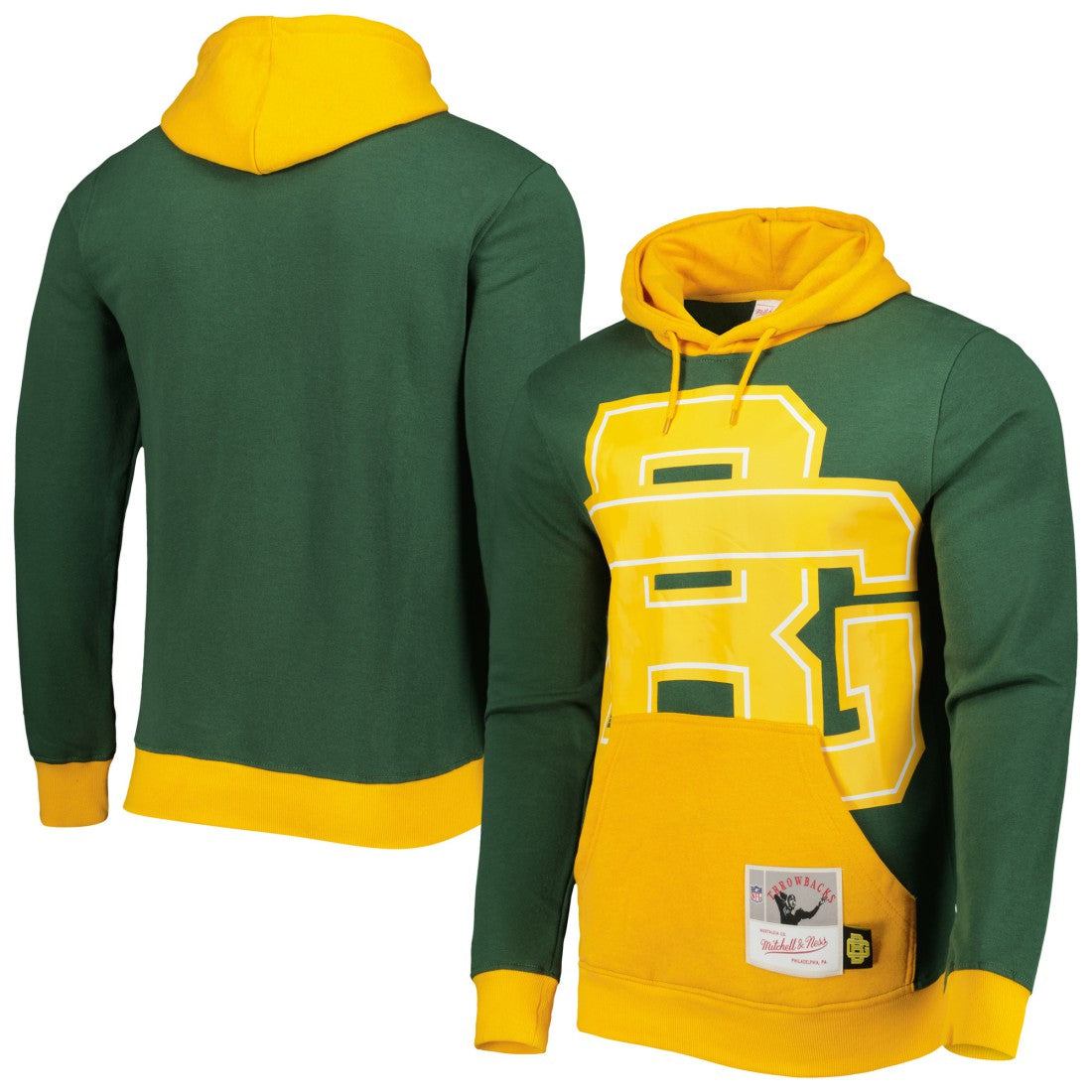 Mitchell & Ness Green Bay Packers Big Face 5.0 Pullover Hoodie Green
